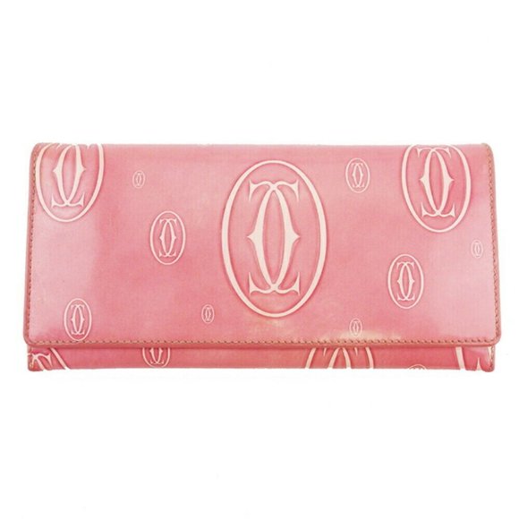Cartier Purse Happy Birthday pink enamel leather Authentic used